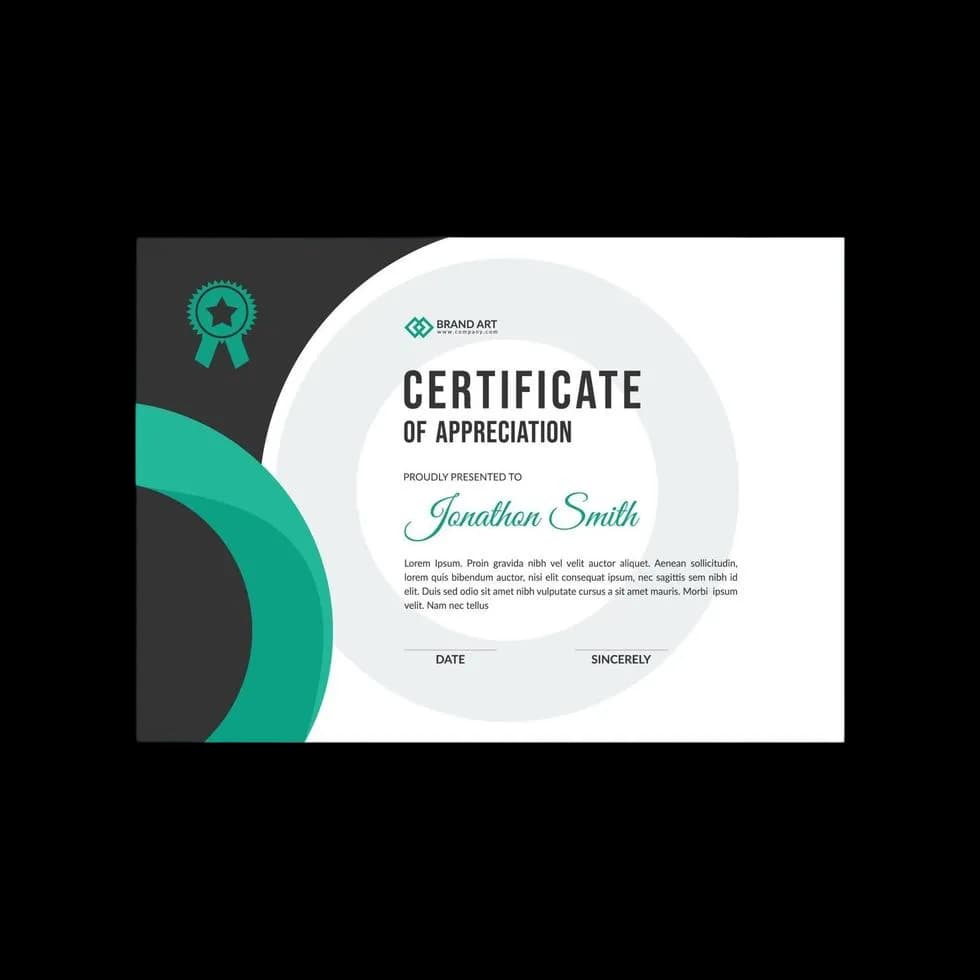 Certificate back