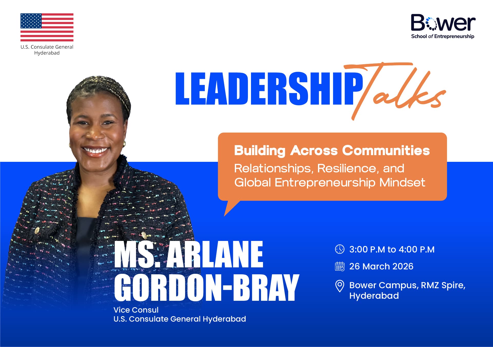 Leadership Talks: Building Across Communities — event poster